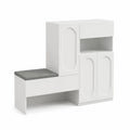 Szafka na buty z siedziskiem MDF Biały Szary 120x60x45 cm