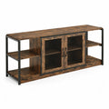 Drewniana szafka RTV z metalowymi elementami