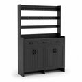 Szafka na buty z wieszakami czarna drewno MDF 150 cm