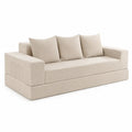 Sofa z tkaniny sztruksowej 3-osobowa Beżowa 200x90x85cm