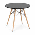 Stół okrągły z MDF i bukowymi nogami 80 cm