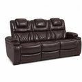 Skórzana Sofa Trzyosobowa Brązowa