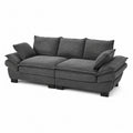 Sofa modułowa sztruksowa ciemnoszara z poduszkami