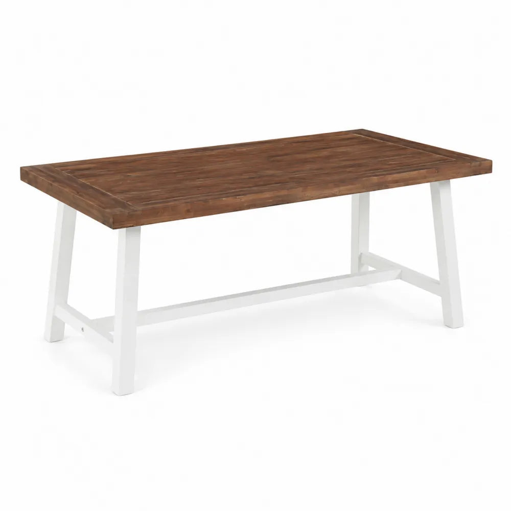 Stół prostokątny drewniany blat metalowe nogi 150x75x75 cm