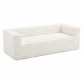 Sofa z tkaniny frotté biała 200 cm