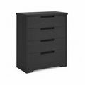 Komoda z 4 Szufladami Czarny 90x60x40 cm