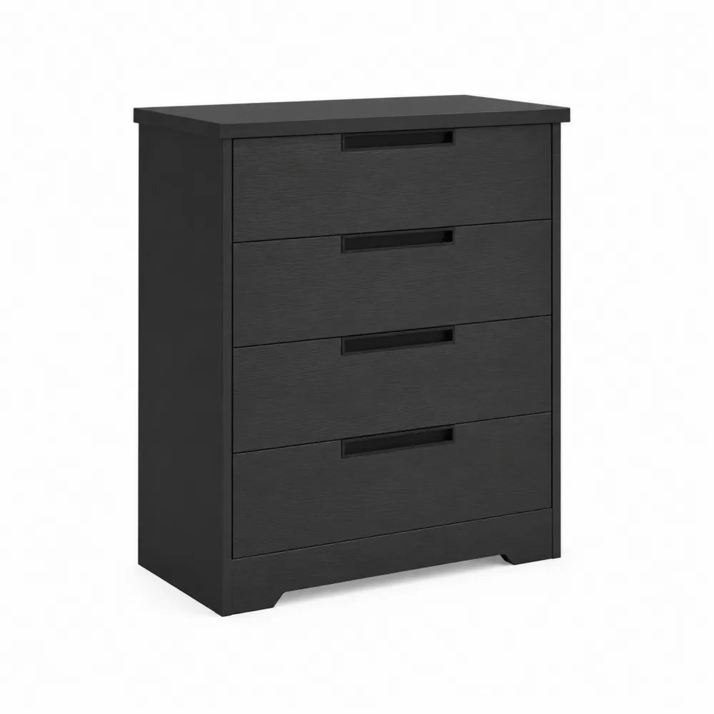 Komoda z 4 Szufladami Czarny 90x60x40 cm