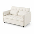 Dwuosobowa sofa z ekoskóry kremowa