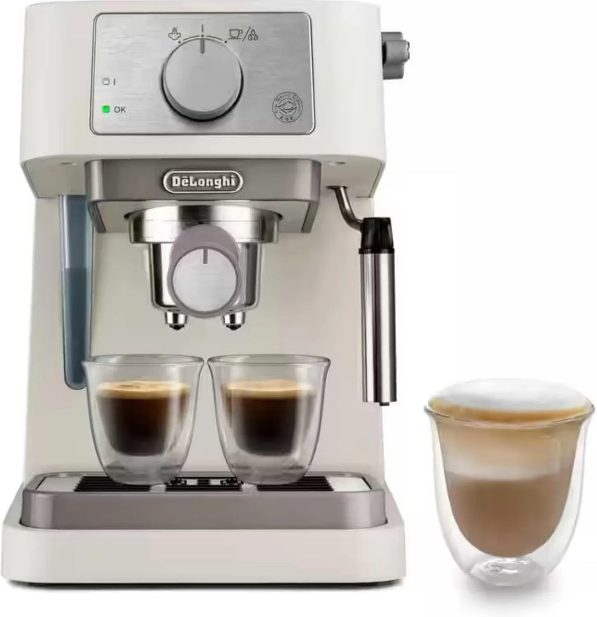 De'Longhi, De 'Longhi EC260.CR Mchak mleczny, emulgator mleka, 15 barów, system cappuccino, kompatybilny z ESE Dosettes