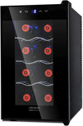 Cecotec chłodziarka do wina, Piwnica elektryczna do wina, 25 l, 8 butelek, dotyk, stal nierdzewna, Design FullCrystal Door, wykończenie lustra