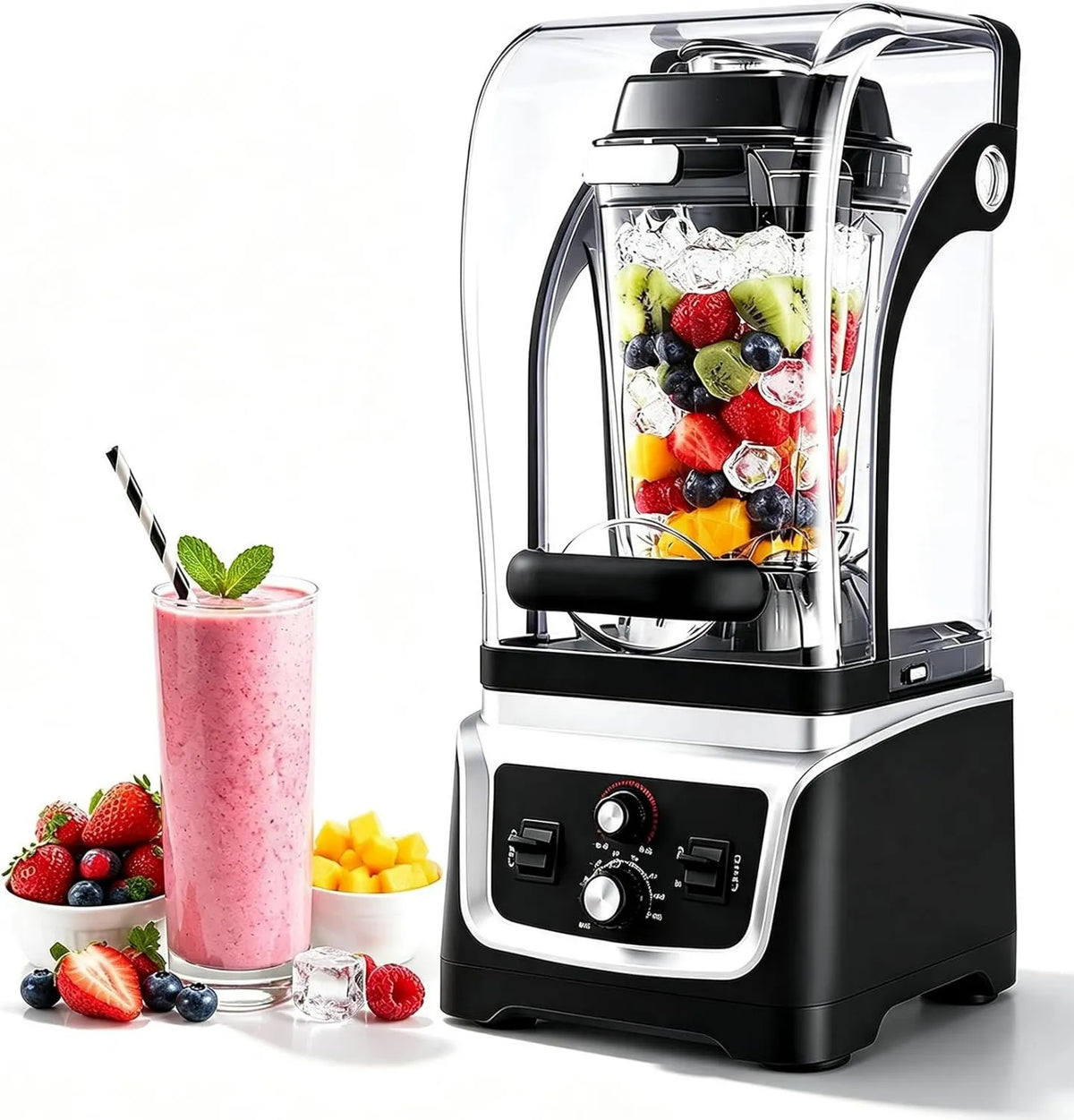 Generic blender kielichowy, Maszyna do mleka, 5 l, 2300 W, licznik czasu, profesjonalny, do koktajli mlecznych