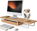 Fenge, Monitor, 95 cm, ekran PC, ładowanie 50 kg, 2 aparatura, metalowy dęb, Support PC ekran, Drawer, Bez montażu, tablet antypoślizgowy, Projekt estetyczny