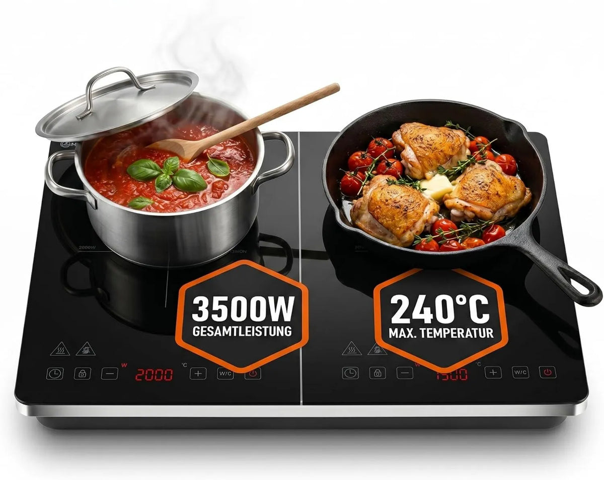 Sommertal płyta grzewcza, Płyta indukcyjna, 3500 W, stół indukcyjny do gotowania, dotyk, licznik, przenośny