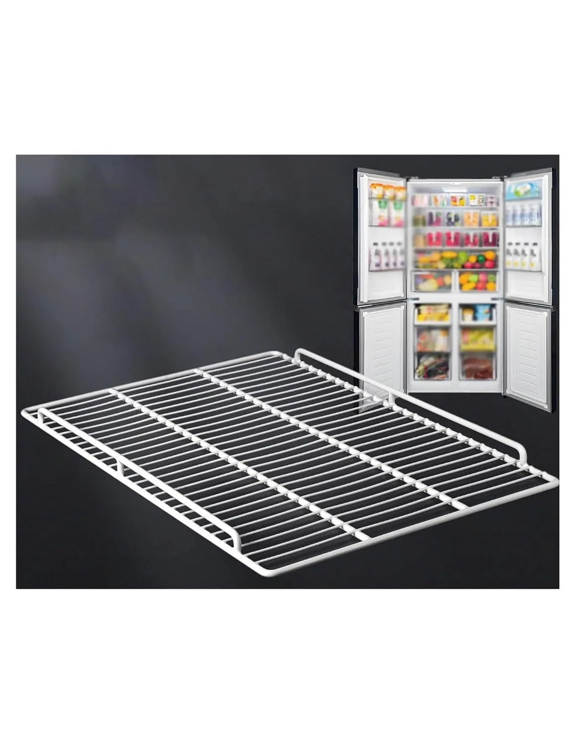 Générique, Lodówka, 57x53 cm, grill, 4x20, 22.4x20.9in, chłodnica, okno, Metal grill organizator do lodówki