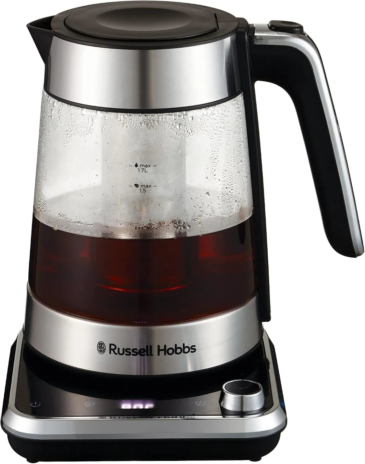 Russell Hobbs, czajnik elektryczny, 1, 7 l, 2400 W, 40 do 100°C, dotyk, zegar, wyjmowany, 2 strefy temperaturowe, stal nierdzewna, 26200- 70