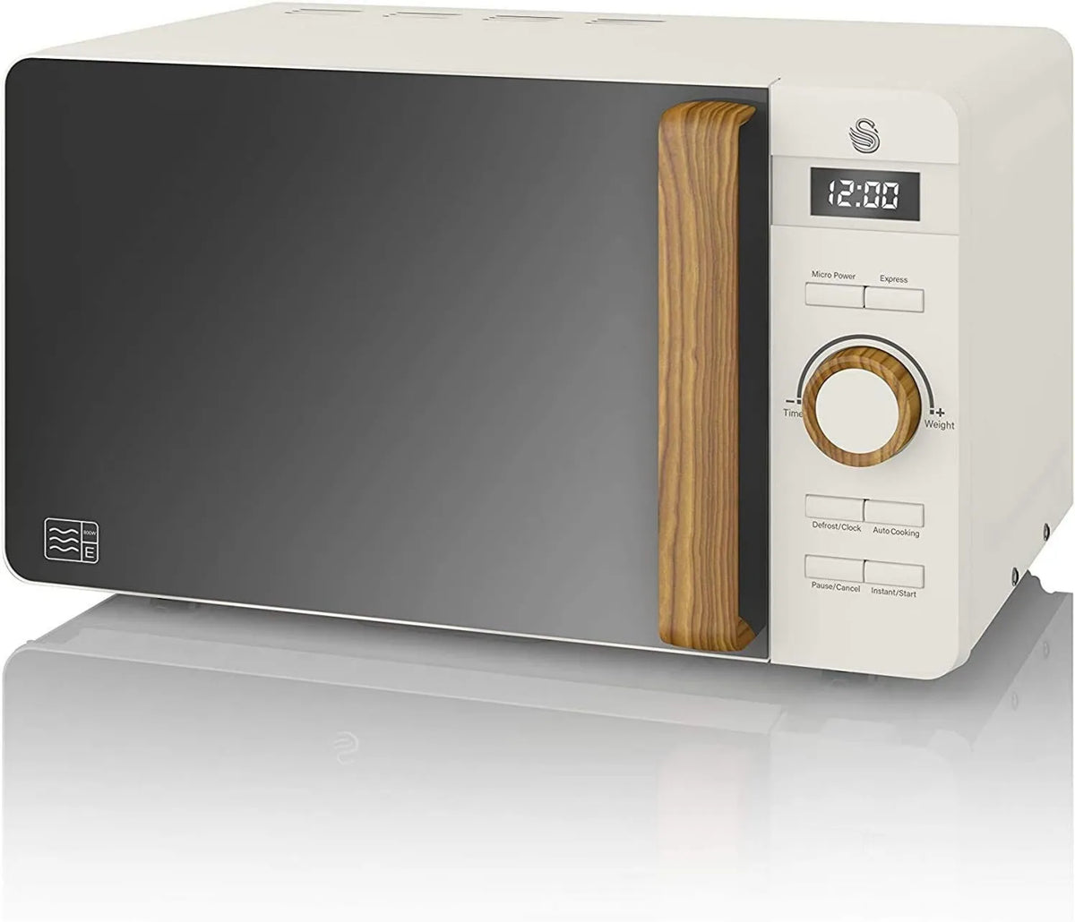 Kuchenka mikrofalowa, 800 W, 6 poziomów, timer, Swan Nordic cyfrowa kuchenka mikrofalowa 20 l, 6 poziomów mocy, 30-minutowy timer, łatwe czyszczenie