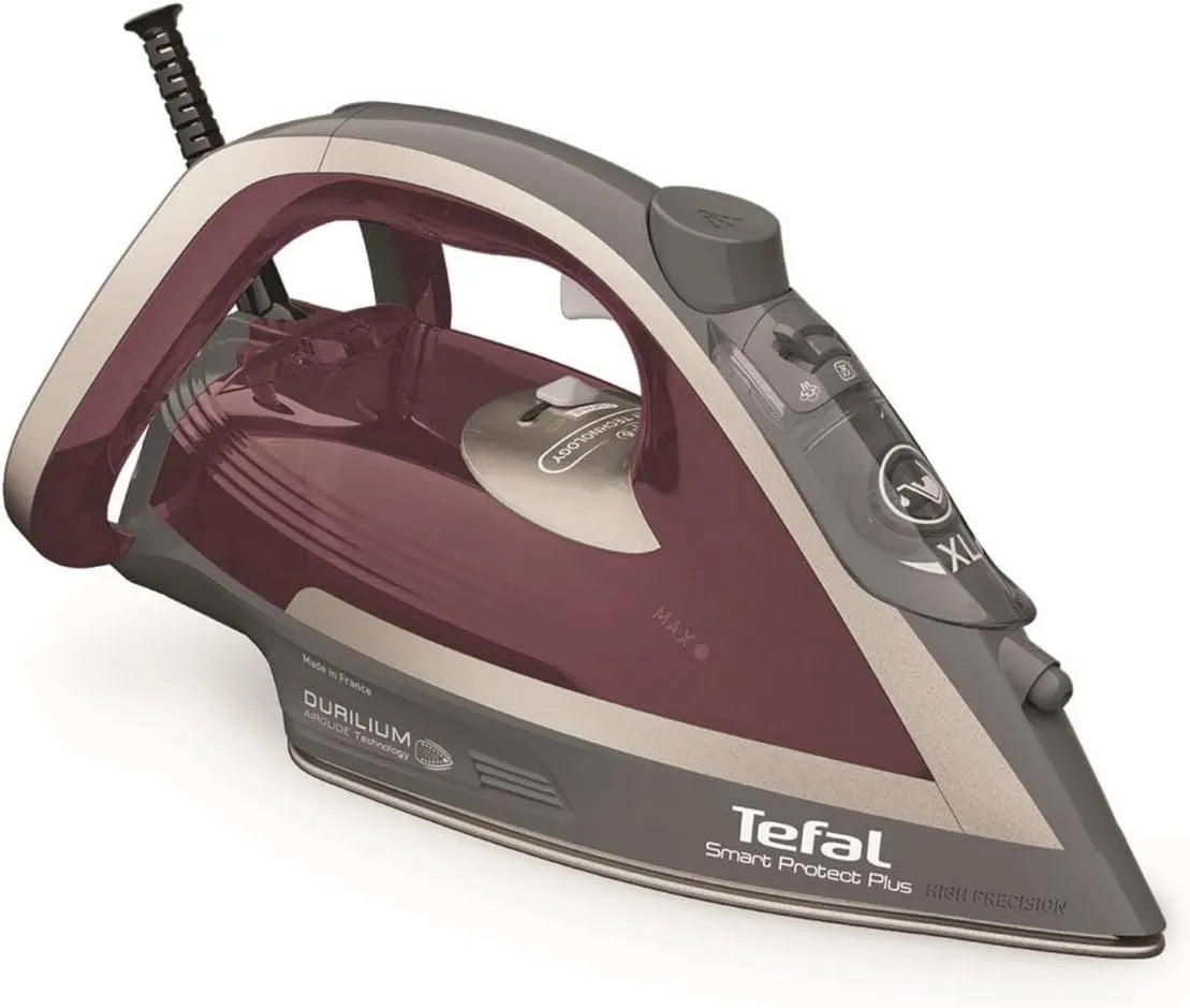 Tefal żelazko parowe, FV6870 Smart Protect Plus Durilium Żelazo lub para Żelazo AirGlide soleplate 2800 W czerwony