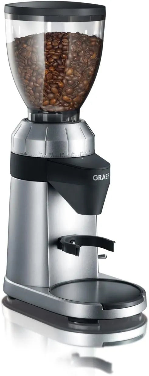 GRAEF., Uchwyt filtracyjny GRAEF CM 800, Mill, młyn do ziaren kawy, 128 W, 350 g, duży zbiornik, stal nierdzewna
