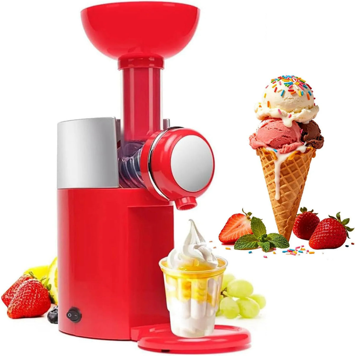 Generic, Maszyna do deseru, kostkarka do lodu i sorbetu, czerwona, do La Cuisine czerwony