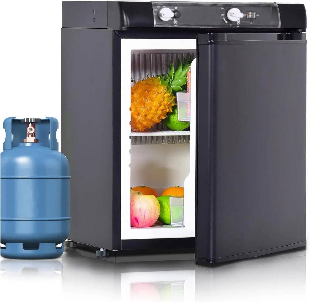 Techomey minilodówka, Lodówka, 40 l, 12 V, kemping, czarny, lodówka Trimixte, lodówka kemping car 12 V 220 V Gas