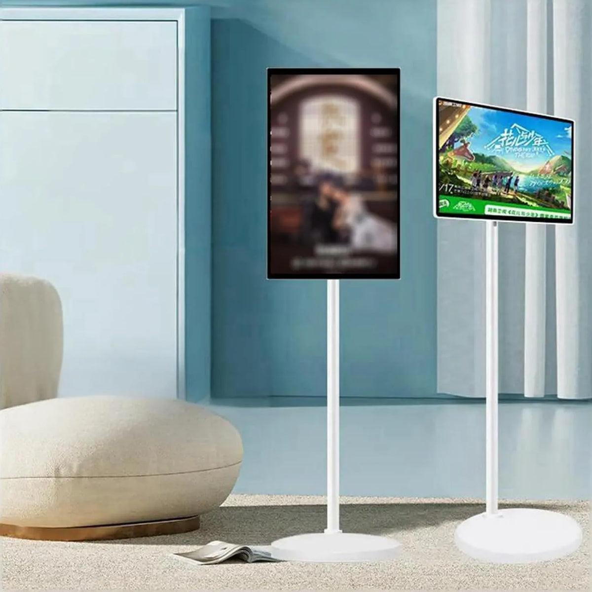 aromaoveite, Monitor 1080p 4 + 64GB, 27 cali, przenośny, dotykowy, profesjonalny, biały, Nadaje się do użytku domowego. 4 + 64GB, Zintegrowany