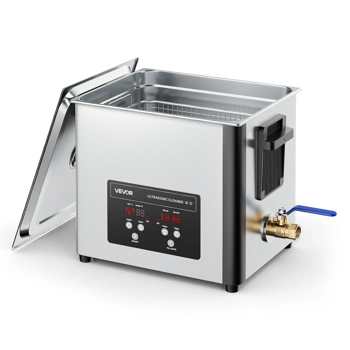 VEVOR, W 40 Ultradźwiękowy zbiornik czyszczący, 10 l, 180 W, stal nierdzewna, do zegarków na biżuterię Części do walut