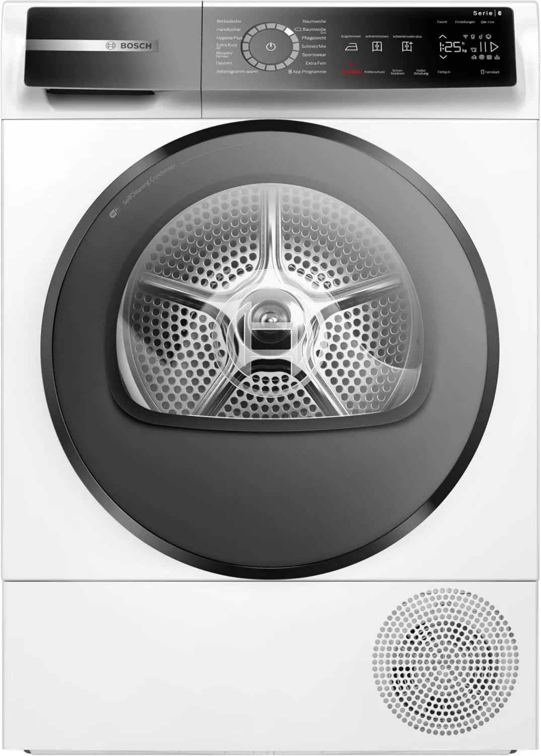 Bosch WQB245B40 szafa, 61 dB, praca automatyczna, Serie 8, suszarka z pompą ciepła 9 kg, sterowane czujnikiem, automatyczne programowanie SmartDry