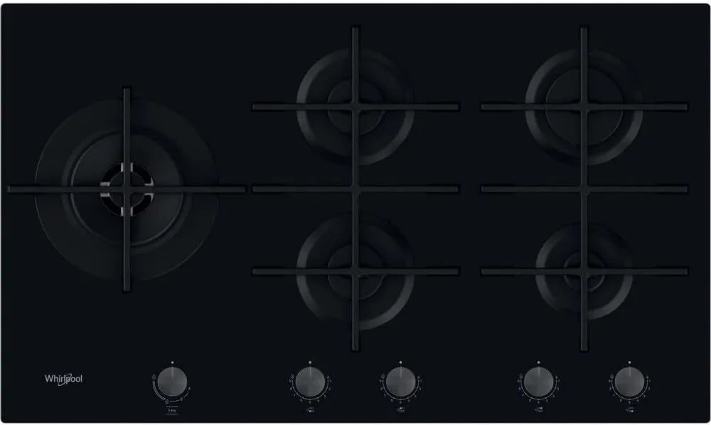 Whirlpool płyta grzewcza, GOWL Gas piekarnik 5 światła specyficzne Flame IXELIUM Glass color czarny 958 / NB 958/NB