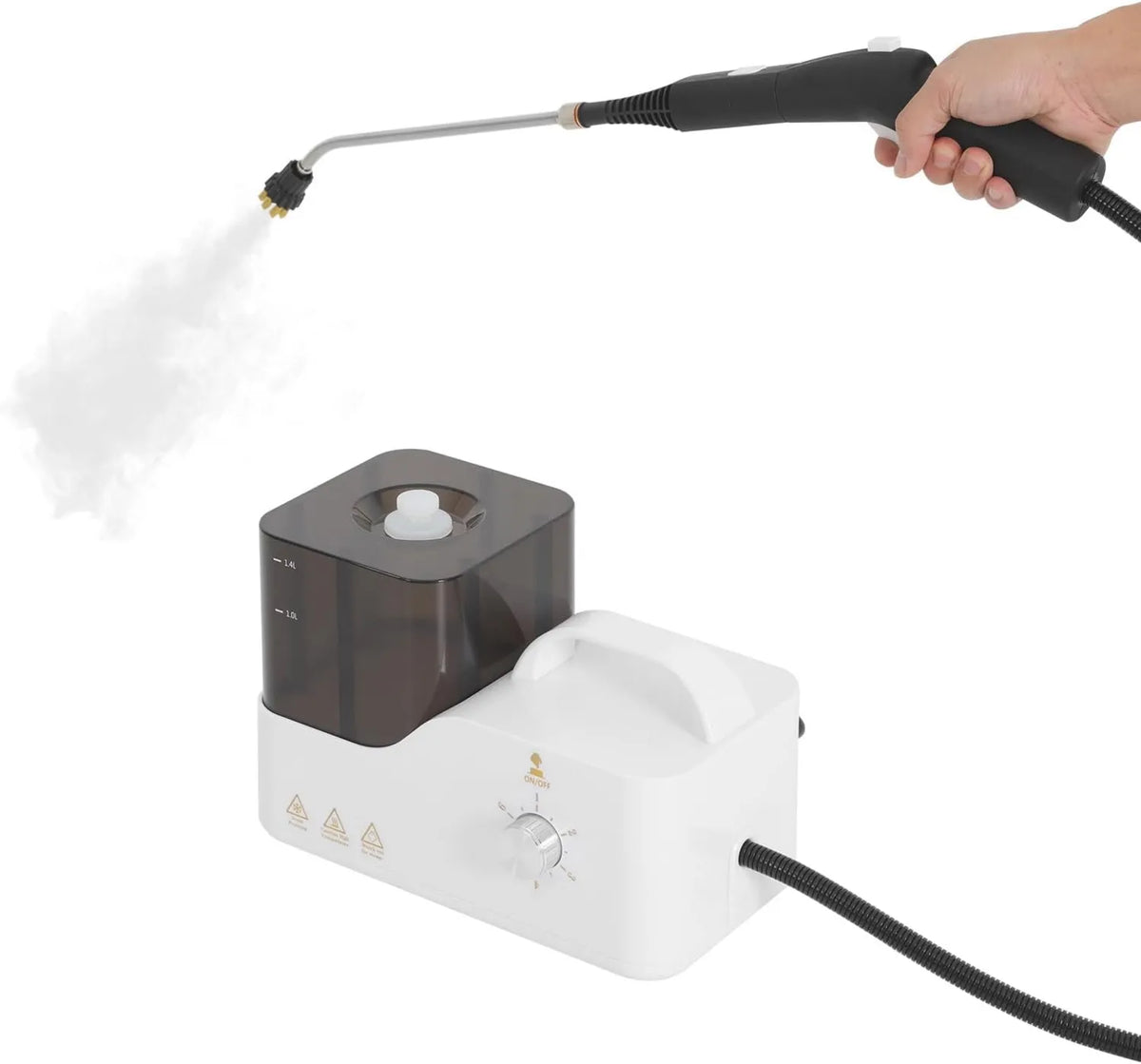 Haoxuesen myjka parowa, Czyszczenie parowe, 4 l, 100 do 120°C, czyszczarka 2600 W1.4 l IPX4, wielofunkcyjne, korzystanie z podłogi, kuchnia, samochód, okna i sofa