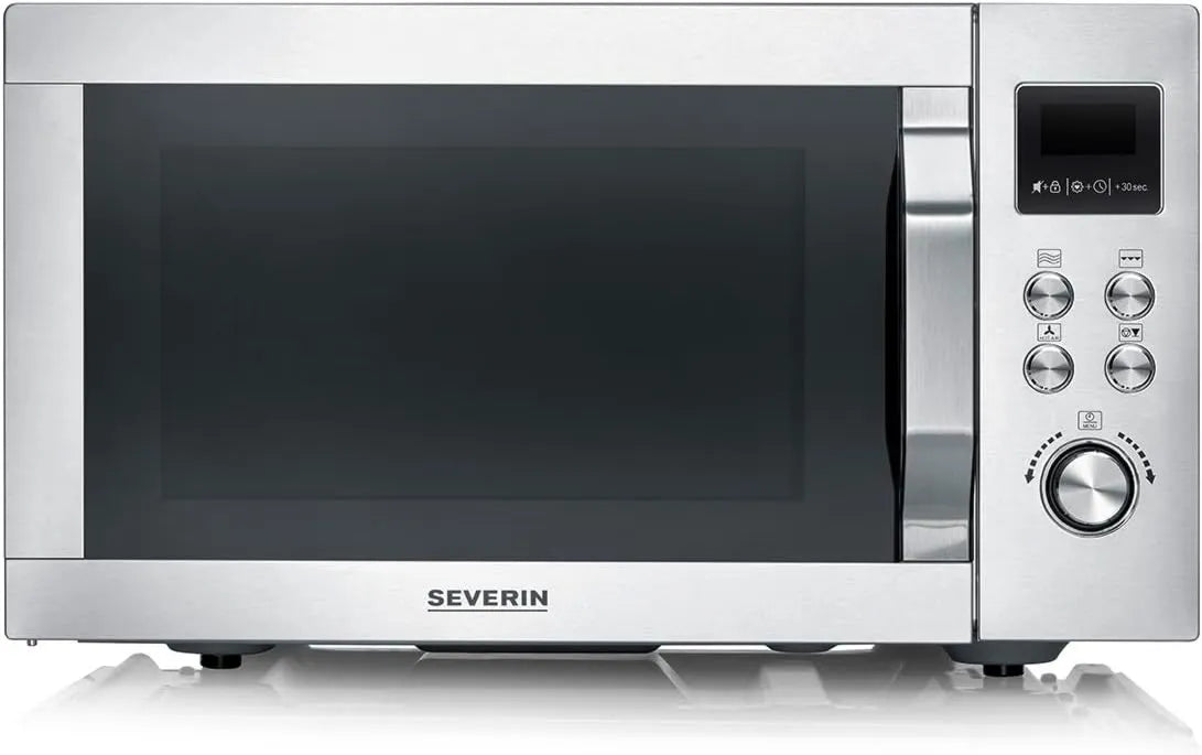 Severin kuchenka mikrofalowa, 4- in-1, 25 l, 10 programów, grill, Stal nierdzewna 4-en-1, z 10 poziomami mocy, MW 7982