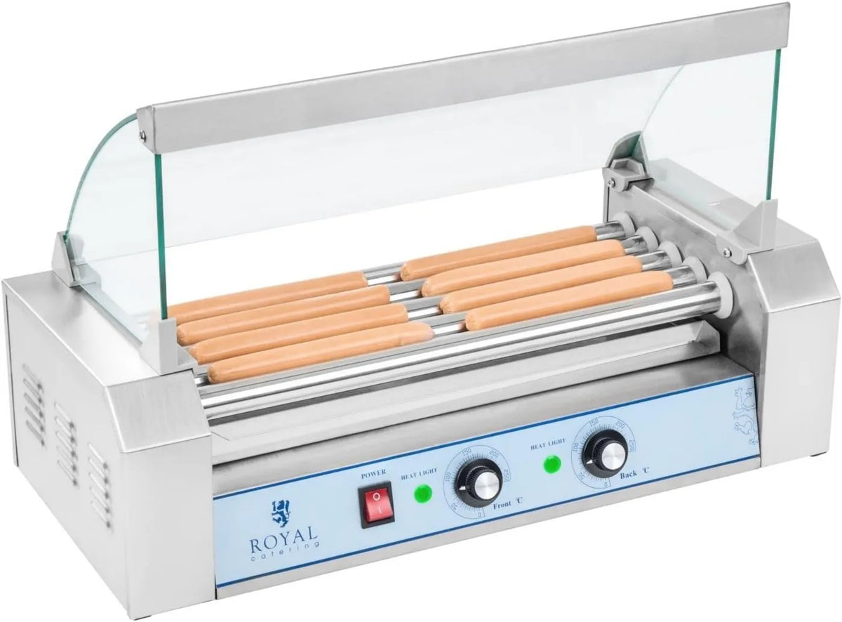 Royal Catering, RCHG- 5E Hot- dog maszyny, Grill, 58, 5x26x38 cm, 2 pola grzewcze, 850 W, catering, stal nierdzewna, funkcja ogrzewania RCHG-5E