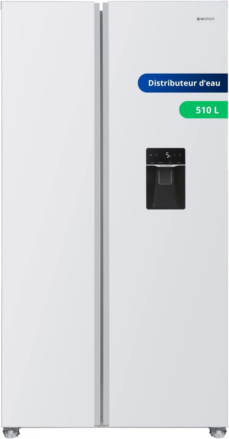 GEDTECH lodówka, 510 l, GSBS510 WH, No Frost, biały, 324 l + 181 l, American GSBS510 WH 510 l