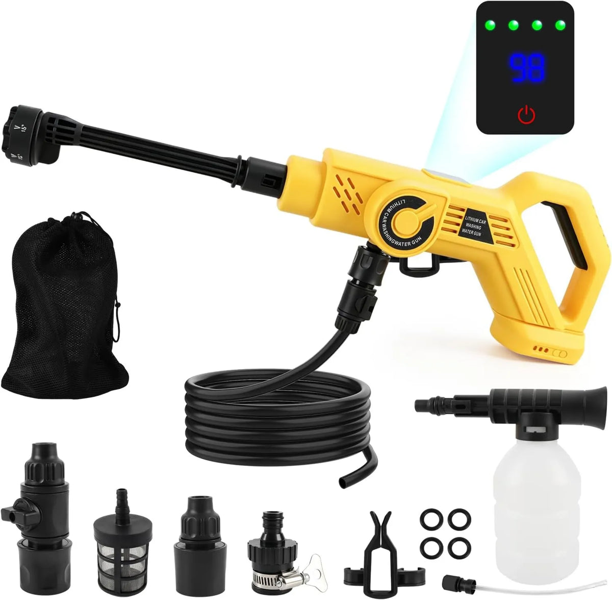 JOJOCY, DeWalt V 20 Wysokie czyszczenie ciśnieniowe, 18 V, przenośny wyświetlacz LCD, 25, 000 obr. / min