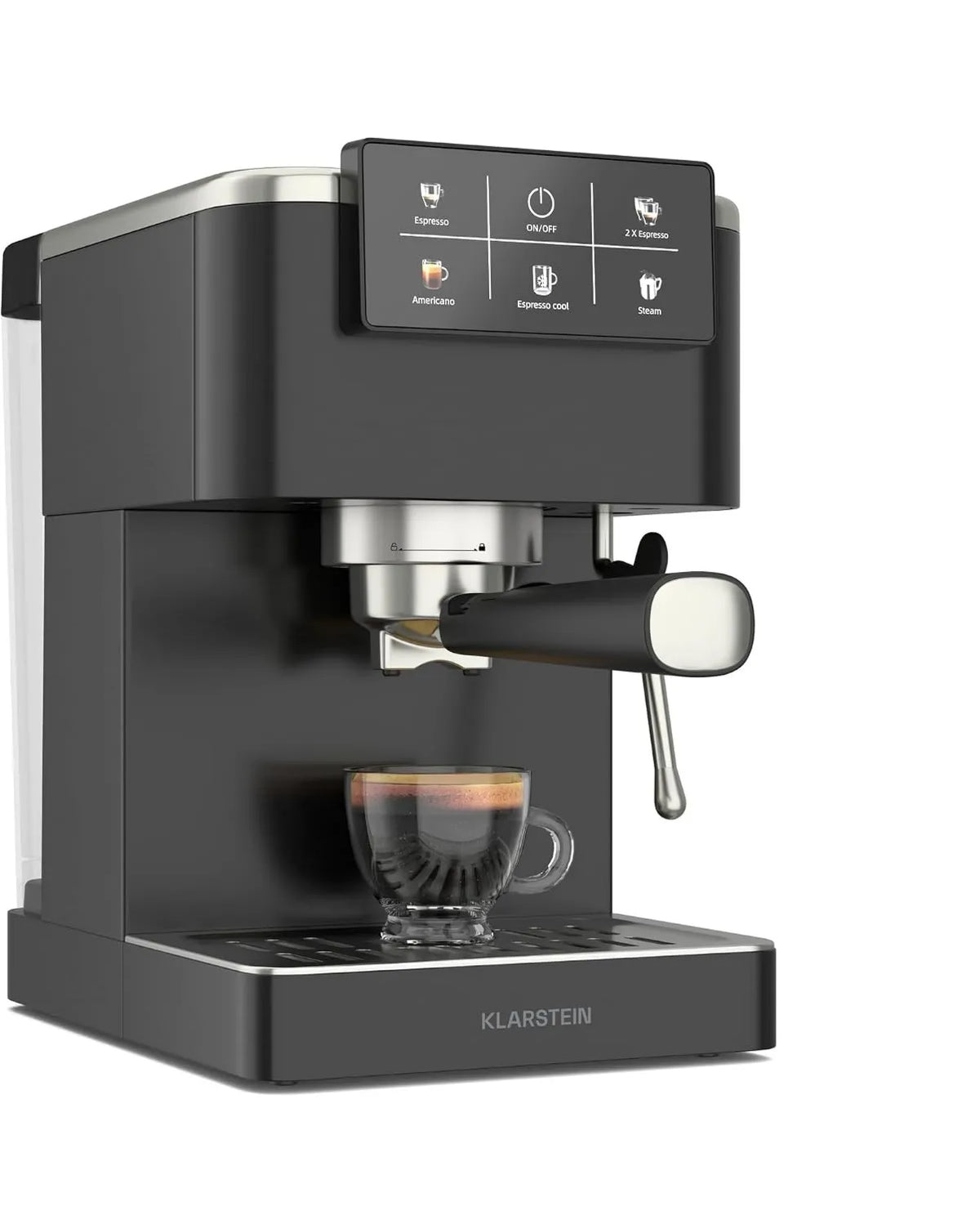 KLARSTEIN, Maszyna do ekspresu, 1.5 l, 1350 W, dotyk, duży zbiornik, stal nierdzewna, 20 Barów, SteelPresso Dotykanie ekspres do kawy