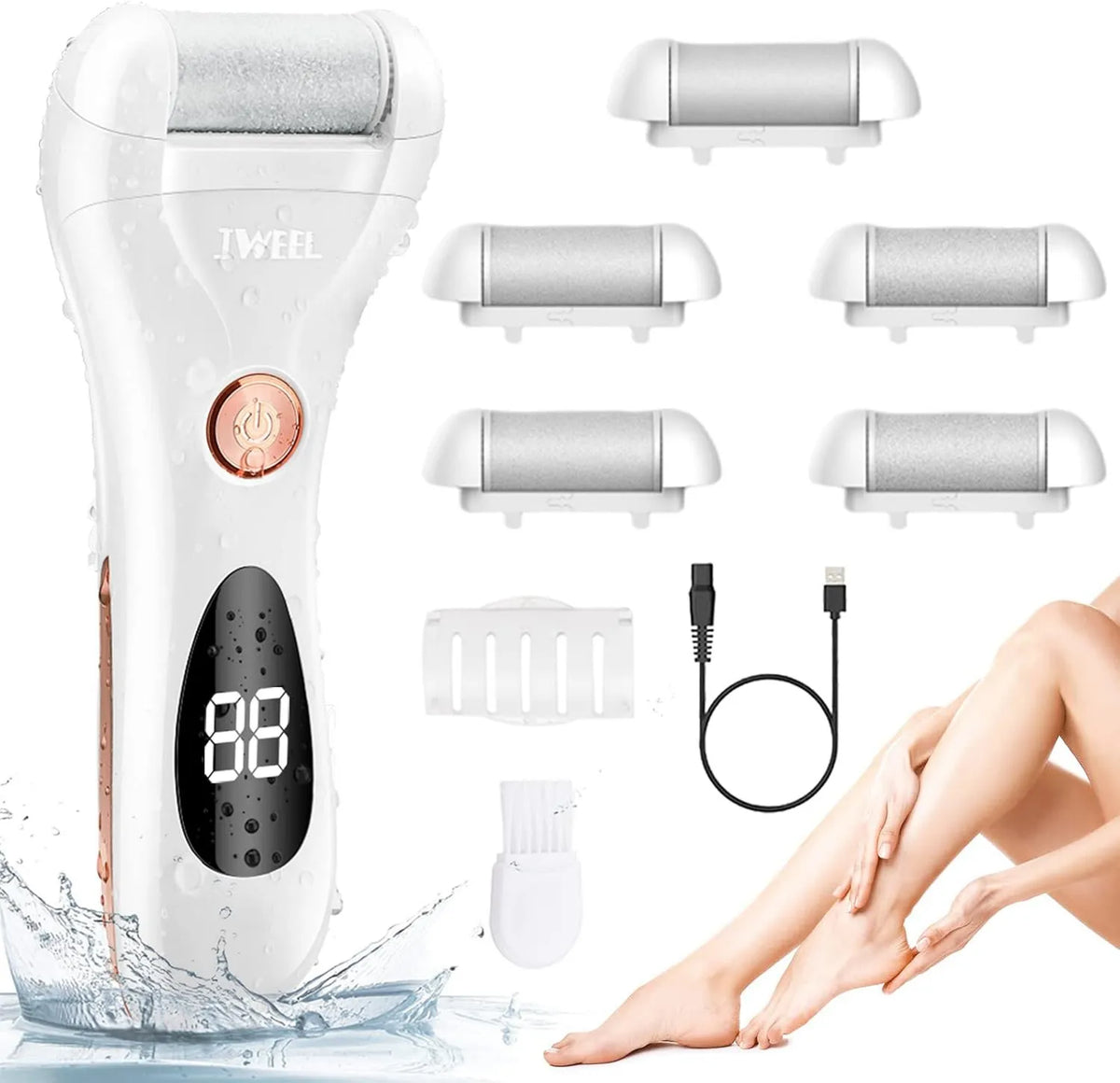 IWEEL, Dostarczany przez USB Profi Anti- Callosity Foot Care do usuwania martwych skin Craque lub Hard Foot, elektryczne Rapper stopy