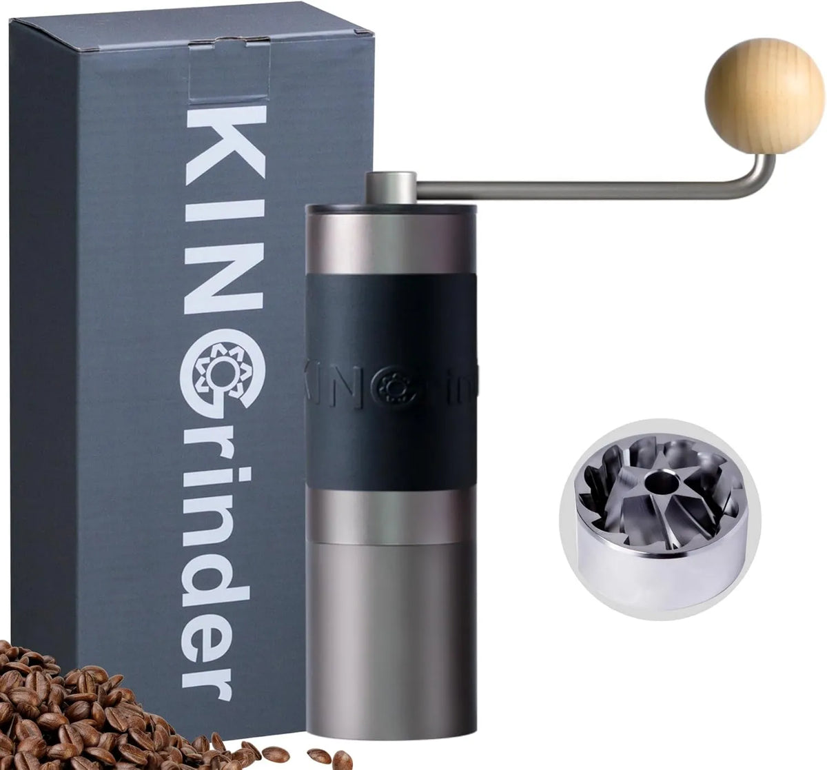 KINGrinder, młyn, stal nierdzewna, szary, do różnych metod, takich jak do-over i l 'espress
