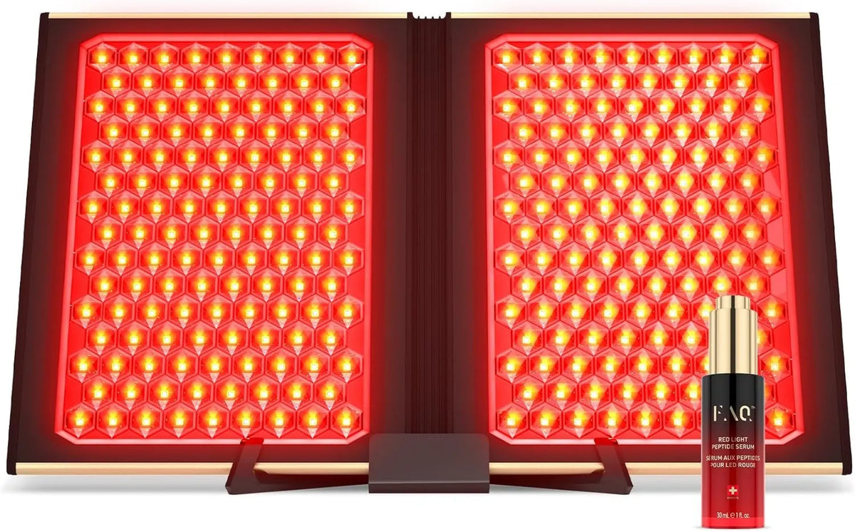 FAQ, Lampa, czerwona, do twarzy, LED, podwójne LED Panel i Serum Peptyde Red Light