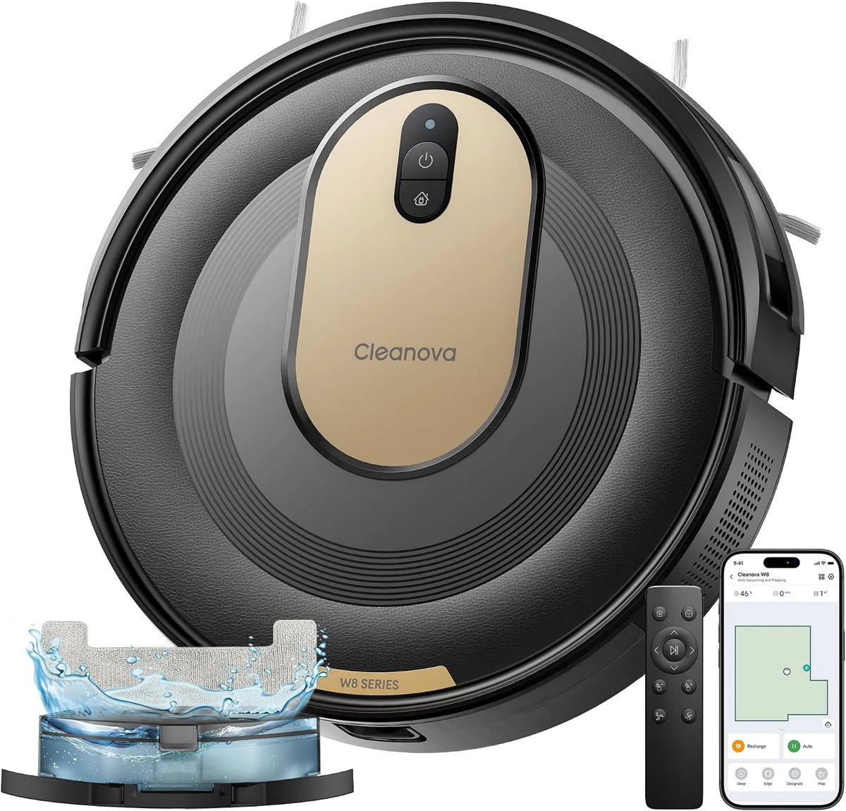 Vexilar robot sprzątający, Odkurzacz, 150 min autonomii, App & Voice sterowanie, Ultra- Fin 7, 8 cm, 4 inteligentne tryby