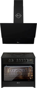 E 912 D 268 piekarnik elektryczny, 1000 m³/h, 121 l, 90 cm, GURARI Kuchenka elektryczna GCH BL + GCH 9 BL Prime, okap kuchenny 90 cm