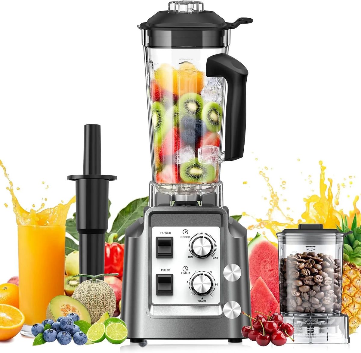 Teendow blender kielichowy, Mikser, 2 l, 1800 W, powierzchnia teksturowana, profesjonalny, Hochleistungsmixer 2 l