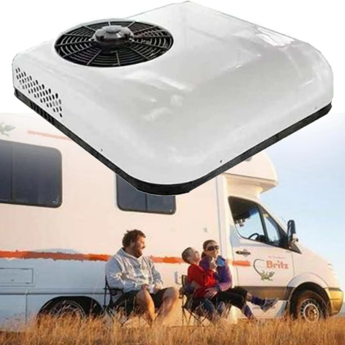 DPQYJPP, Klimatyzator biały- 12 V, 12 V, kemping, biały, DC RV klimatyzator 2 w 1 Dach z chłodzeniem i ogrzewaniem, Klimatyzator Klimatyzator elektryczny Parking biały-12 V