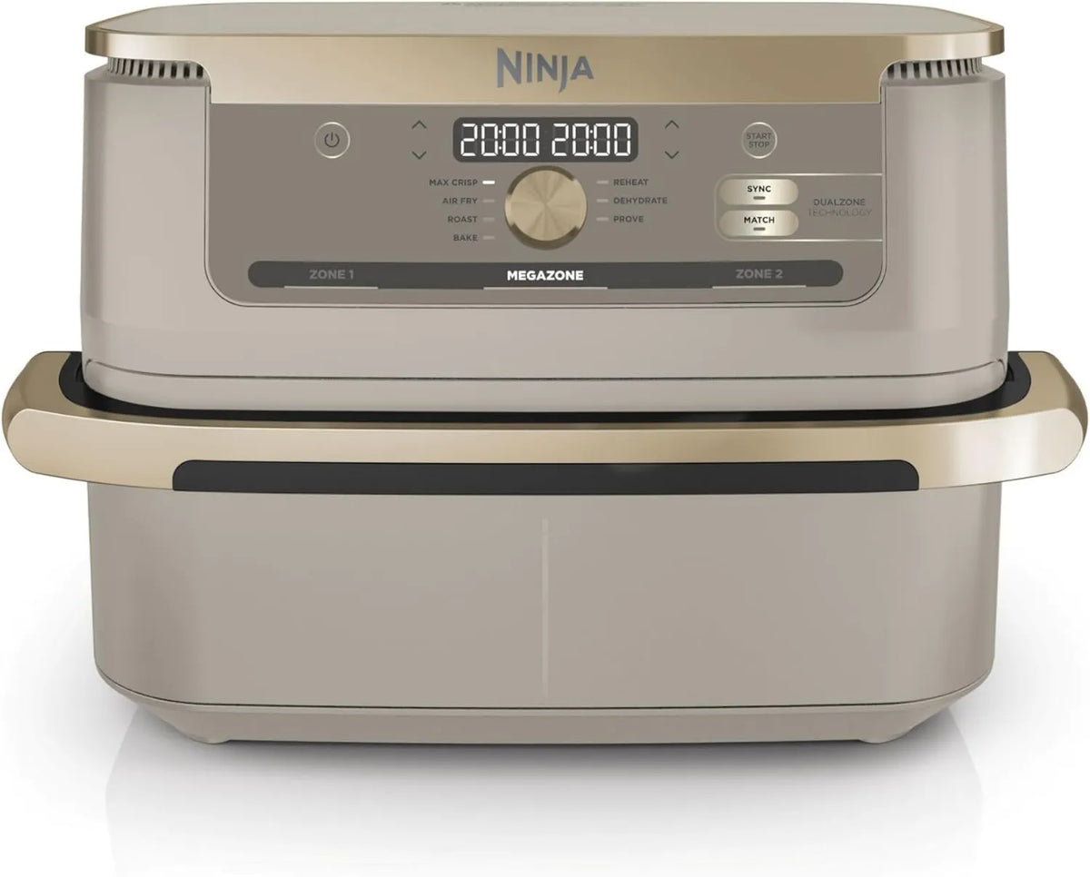 NINJA frytkownica beztłuszczowa, AF500EUSD 7- in-1 Zmywarka, 10.4 l, zdejmowana, Foodi FlexDrawer Air frytkownica 2 Komory, Duża demontowalna separator Pojemność 10 7-en-1