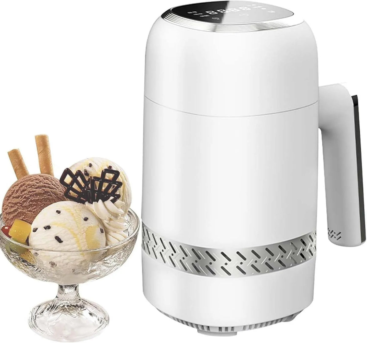 QFGain, Deser, Grobowiec, Przenośny, kostkarka do lodu i sorbetu, LCD, 6 tryby, dla Yaourt