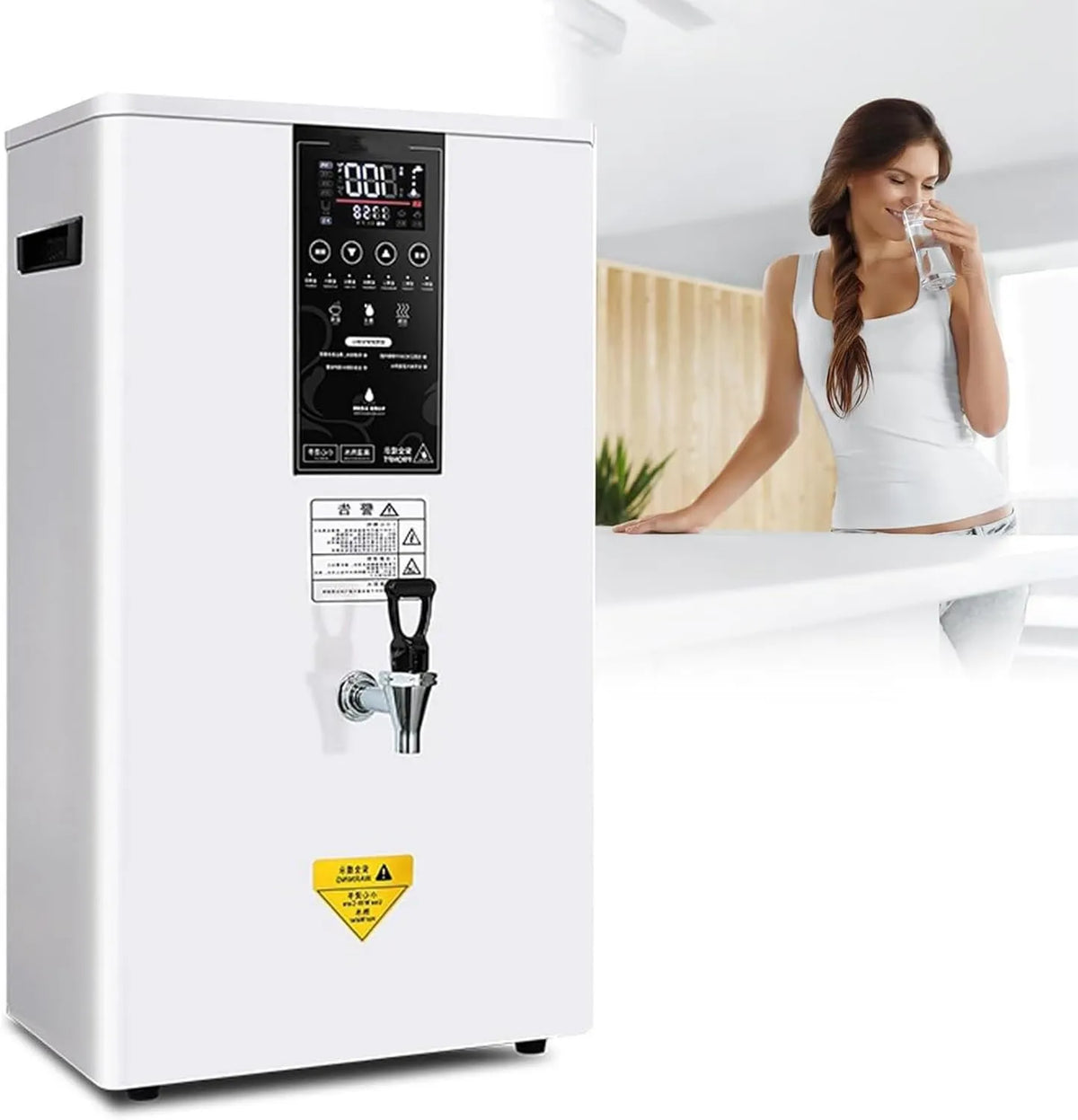 RayGenius, Piec wodny 60 l - biały, 60 l, LCD ekran, profesjonalny, biały 60 l-biały