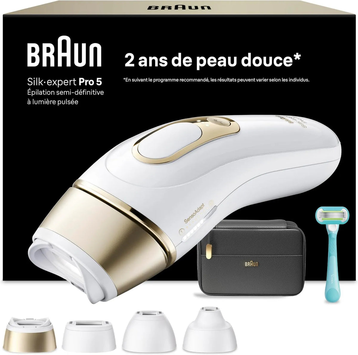 Braun depilator IPL, PL5431 Biały i złoty, Epilator Lumiere Pulsee Silk · ekspert Pro 5