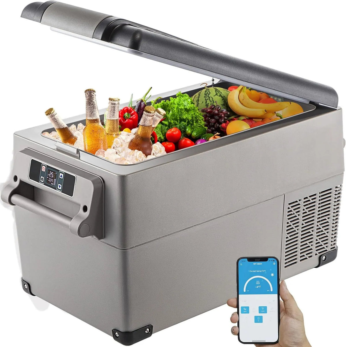 VEVOR minilodówka, Elektryczna chłodnica, 35 l, 69, 3x34, 5x38, 1 cm, -20 do 20°C, LCD ekran, samochód, kemping, przenośna mini lodówka, Lodówka Przenośna do