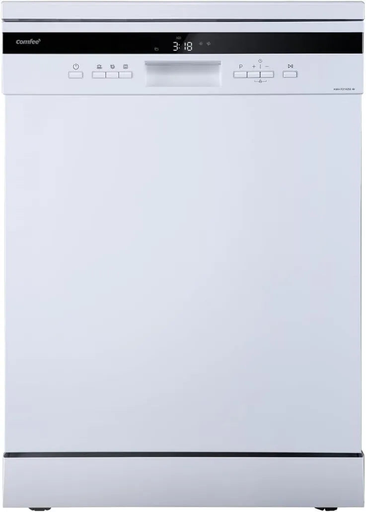 Comfee zmywarka wolnostojąca, Zmywarka, 60 cm, 8 programów, 44 dB, 'FD1435E- W, wolnostojący, biały, elastyczne kosze, automatyczne otwieranie, opóźnione odchodzenie FD1435E-W